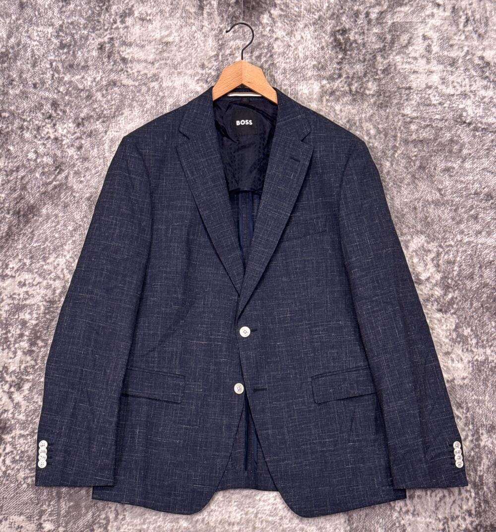 Hugo Boss Jacket 44 R Mens Wool Silk Linen Sport Coat Blazer